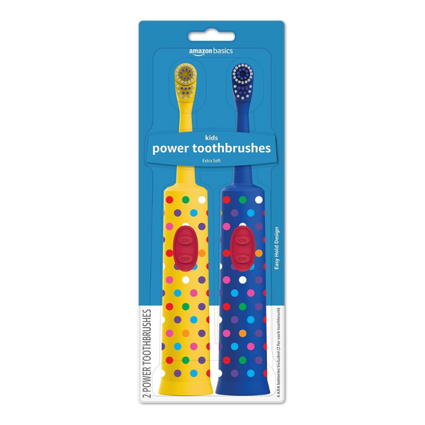 2-Count Amazon Basics Kids' Battery Powered Toothbrush