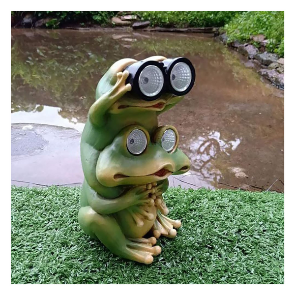 Solar Powered Frog Garden Statue