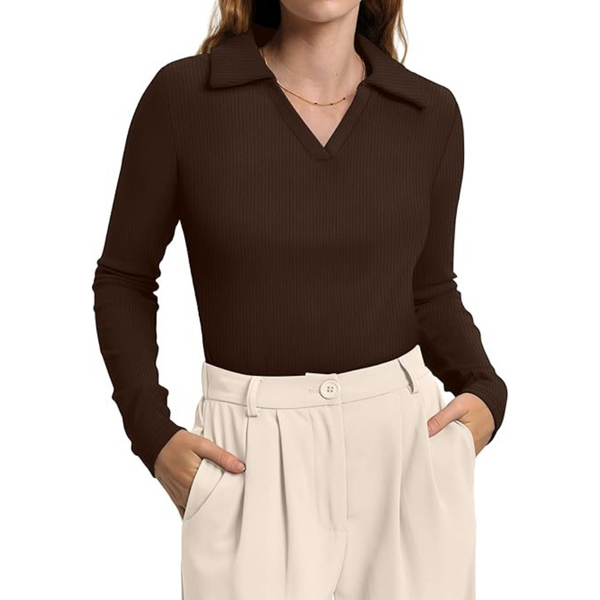 Women's Fall Tops Casual Blouses Polo Shirts