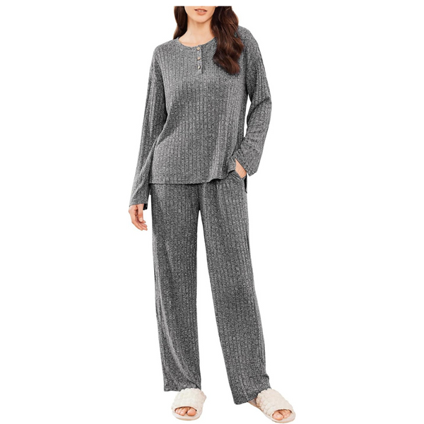 2-Pice Women's Ribbed Knit Lounge Set