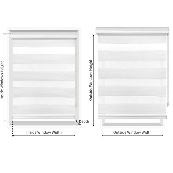 Allbright Dual Layer Roller Sheer Shades (37" W X 72" H)