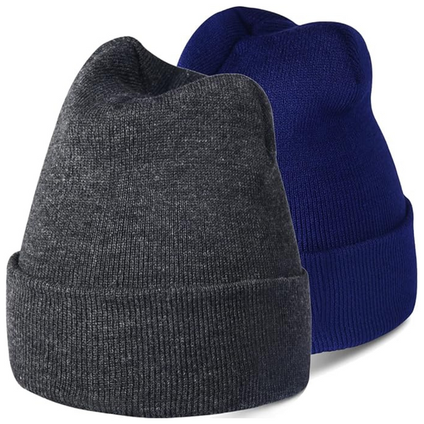 2-Pack Un Brain Go Fall Winter Warm Knitted Beanie Hats