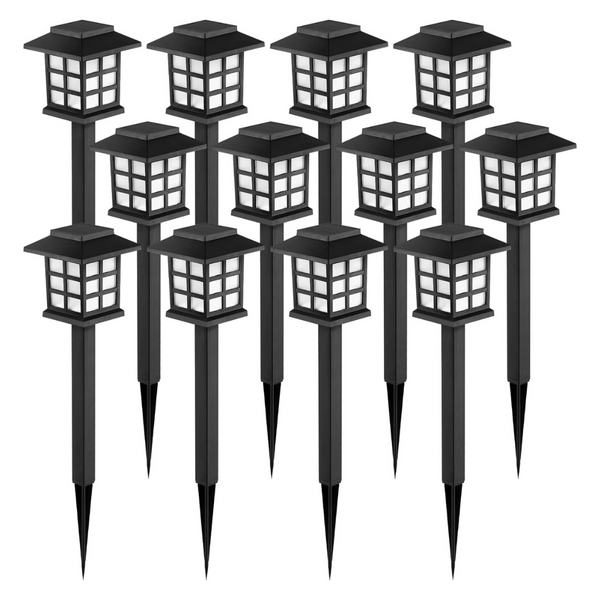 12-Pack Gigalumi Outdoor Waterproof LED Solar Walkway Lights