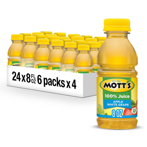 24-Count Mott's 100% Apple White Grape Juice, 8 Fl Oz Bottles