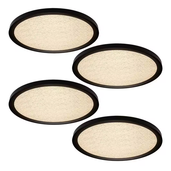 4-Pack Commercial Electric 32" Faux Crackle Lens LED Flush Mount