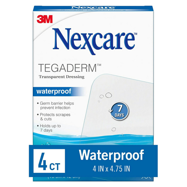 4-Count Nexcare Tegaderm 4" x 4.75" Waterproof Transparent Dressing