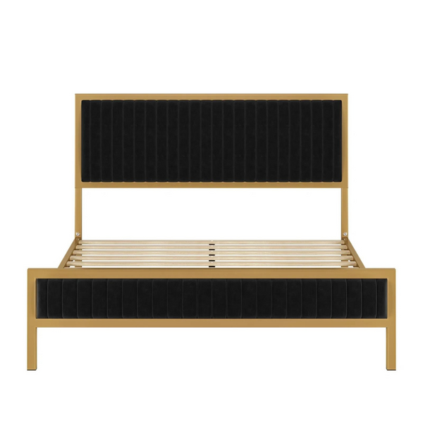 Homfa Full Size Metal Upholstered Platform Bed Frame