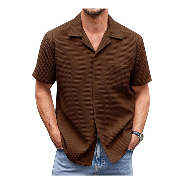 Mens Lightweight Cotton Waffle Knit Shirts