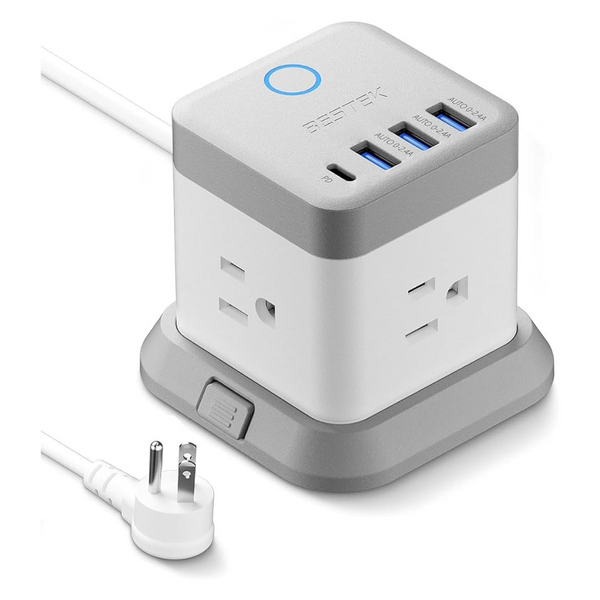 Bestek 3 Outlets 3 USB &1 Type-C Port Power Strip