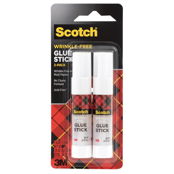 2-Pack Scotch 3M Wrinkle-Free Glue Stick (0.27 Oz)