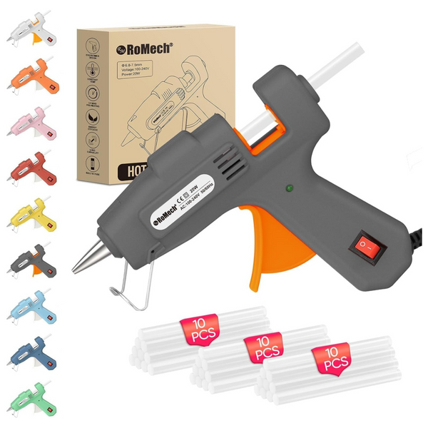 Heavy Duty 20w Mini Hot Glue Gun With 30 Glue Sticks Set (Various)