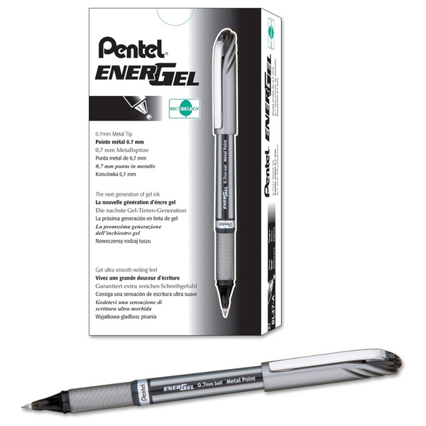 12-Count Pentel EnerGel NV Medium Point 0.7 mm Liquid Gel Pens