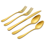 20-Piece Stainless Steel Dishwasher Safe Golden Flatware Set