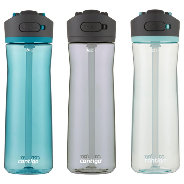 3-Pack 24oz Contigo Ashland 2.0 Tritan Water Bottles With Autospout Lid