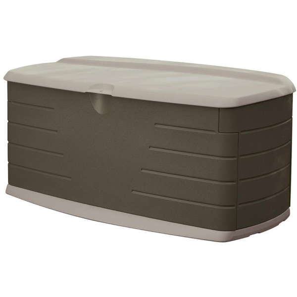 Rubbermaid 90 Gallon Outdoor Large Deck Box With Seat