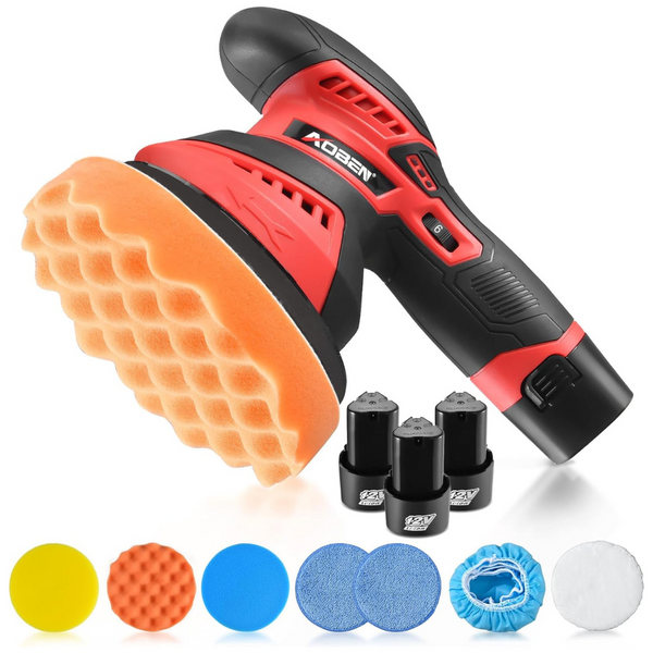 Cordless Buffer Polisher 3X 2000mAh Batteries Car Polisher Kit