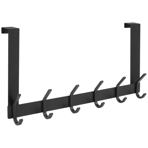 Ticonn 6 Heavy Duty Door Hooks All Metal Coat Hanger (Black)