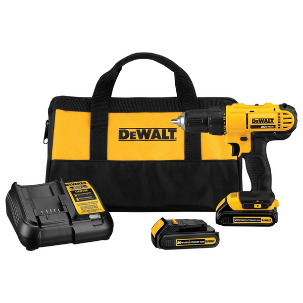 Dewalt 20v Max Cordless Lithium-Ion 1/2 Inch Compact Drill Driver Kit