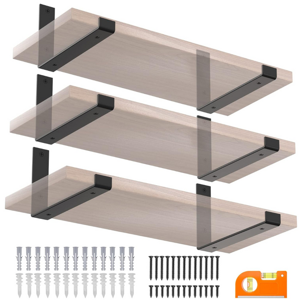 6-Pack Ticonn Heavy Duty 1/5'' Thick Metal Shelf Bracket