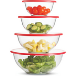 8-Piece FineDine Superior Glass Mixing Bowls Set With BPA-Free Lids