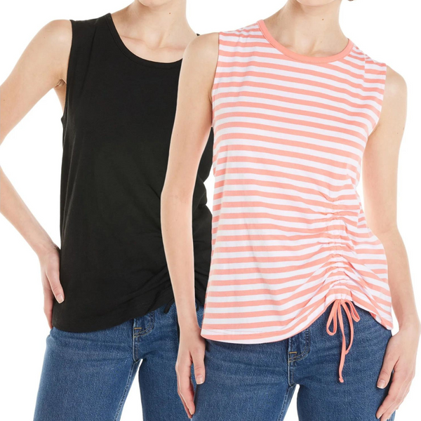 2-Pack Time and Tru Women's Front Cinch Tank (Sizes XS-XXXL)