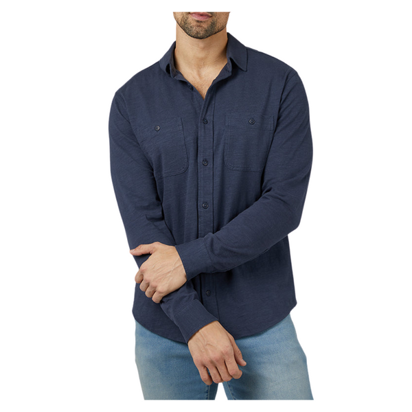 32 Degrees Men's Soft Wash Knit Long Sleeve Button-up Shirt (3 Colors)