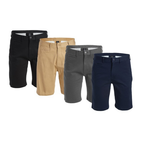 3-Pack Men's Cotton Flex Stretch Chino Shorts (Various)