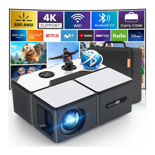 RICILAR 5G Mini 680-Lumens 3LCD Home Theater Projector