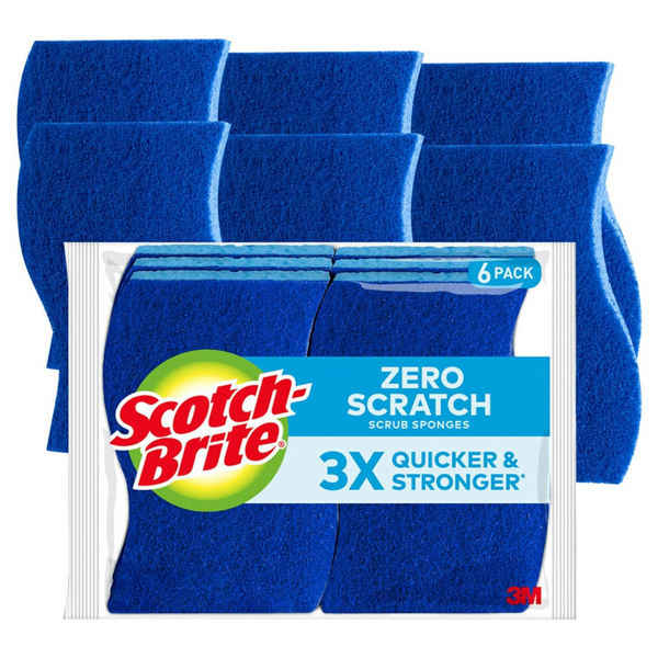 6-Pack Scotch-Brite Zero Scratch Scrub Sponges