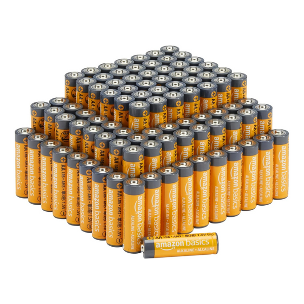 100-Pack Amazon Basics High Performance AA Alkaline Batteries