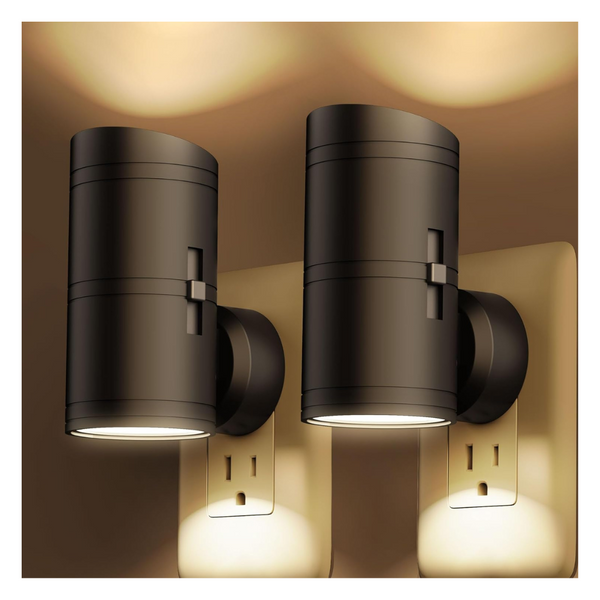 2-Pack Fesnne Shine Up And Down Dimmable Plug In Night Lights