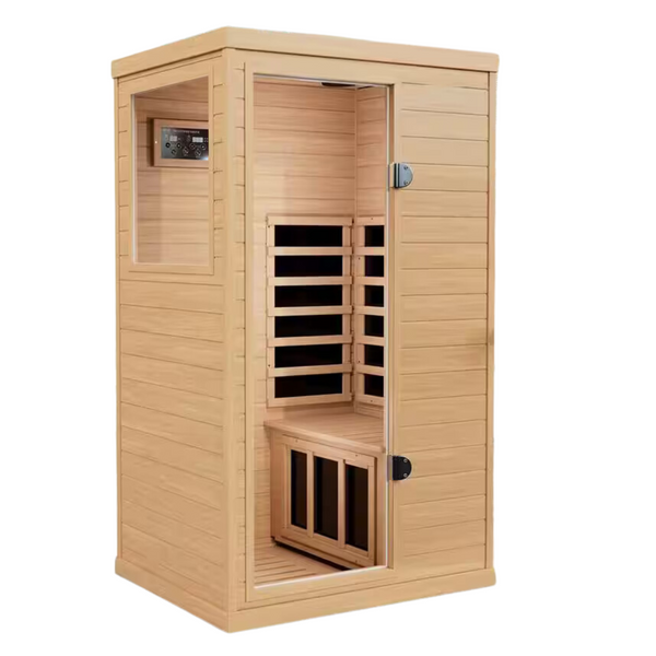 Spygo Moray 1-Person Indoor Hemlock Sauna With 6 Far-infrared Heaters