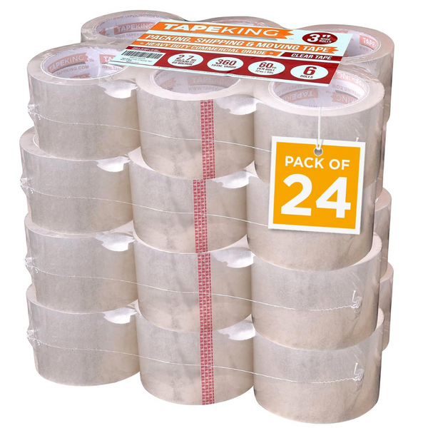 24-Pack Tape King 3 Inch Wide Clear Packing Tape