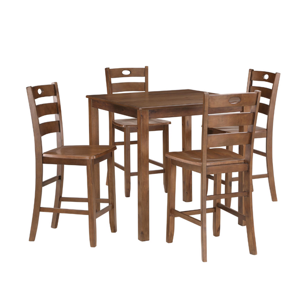 5-Piece New Classic Furniture Salem Tobacco Wood Top Counter Table Set