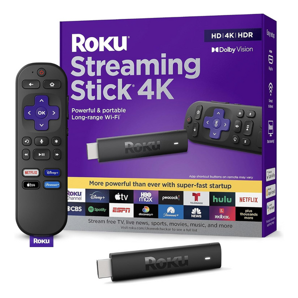 Roku Streaming Stick 4K Media Player With Roku Voice Remote