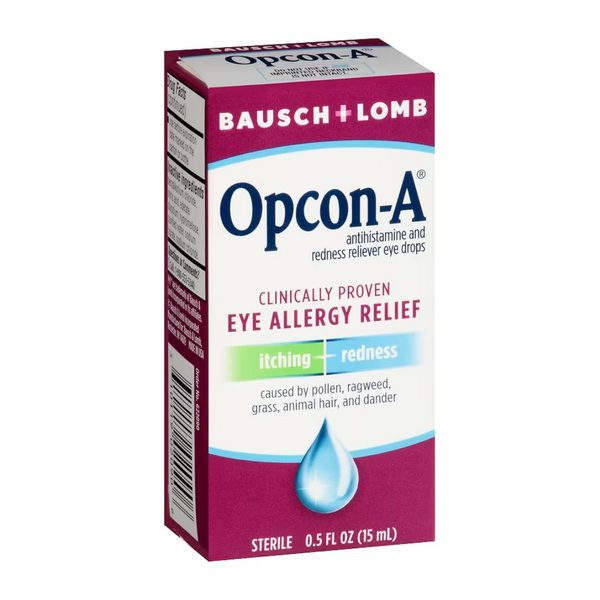 2-Pack Opcon A Bausch & Lomb Allergy Relief Eye Drops, 0.5Oz