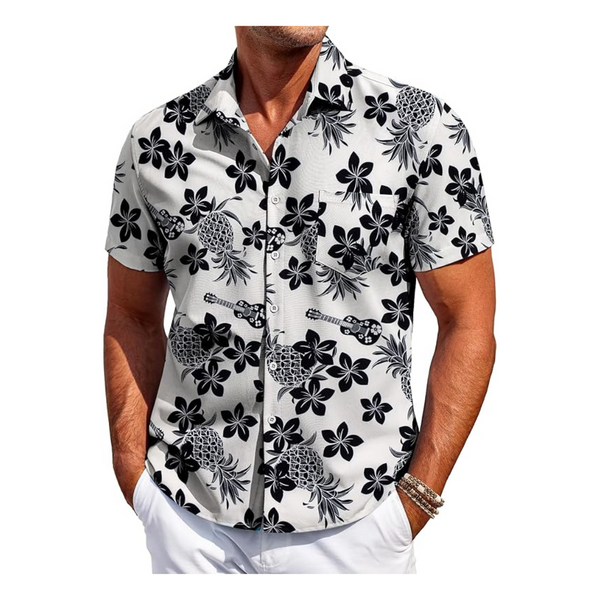 Men's Lightweight Loose Fit Polyester Short Sleeve Shirt