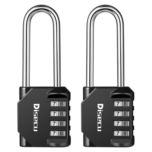 2-Pack 4 Digit Long Shackle Combination Lock