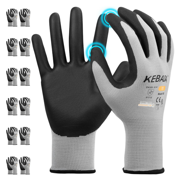 12 Pairs Touchscreen Nylon Working Gloves