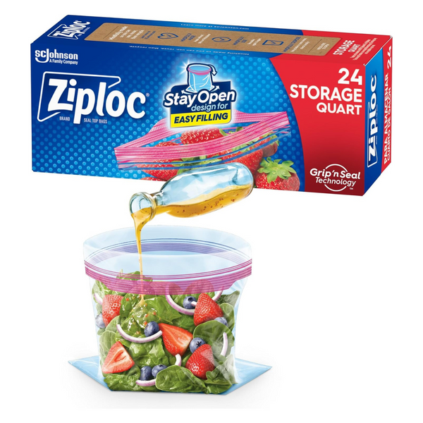 24-Count Ziploc Smart Zipper Plus Seal Food Storage Bags