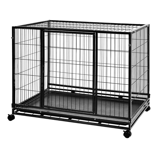 Amazon Basics Stackable Dog Pet Kennel On Wheels With Tray