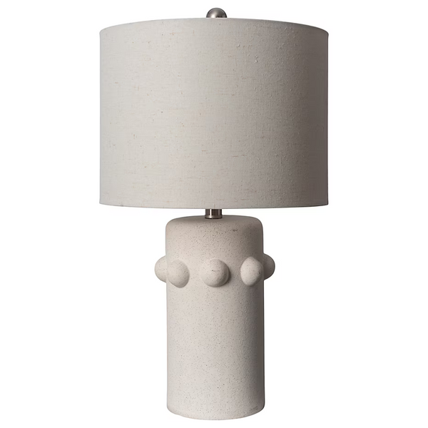 Massimo Cream Linen Drum 24 in. Accent Table Lamp (1-Light)