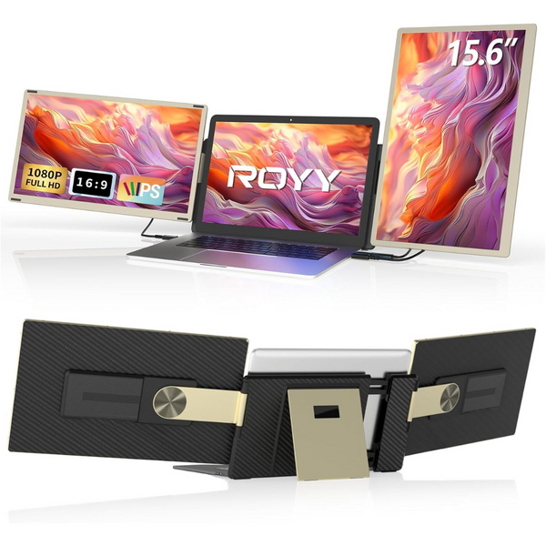 Royy 15.6" FHD 1080P IPS Portable Triple Monitor Screen Extender