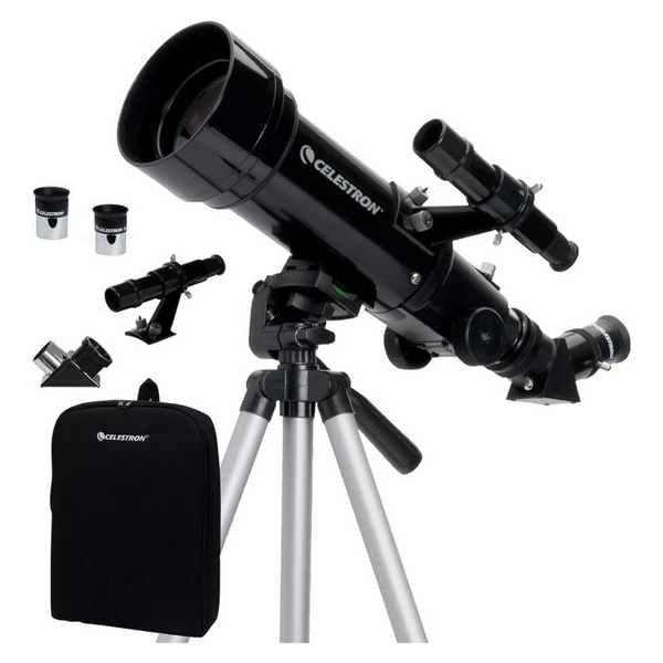 Celestron 70mm Travel Scope Portable Refractor Telescope – Bonus Astronomy Software Package