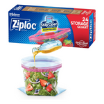 Ziploc Quart Food Storage Bags, Stay Open Design With Stand-Up Bottom, Easy To Fill (24 Count)