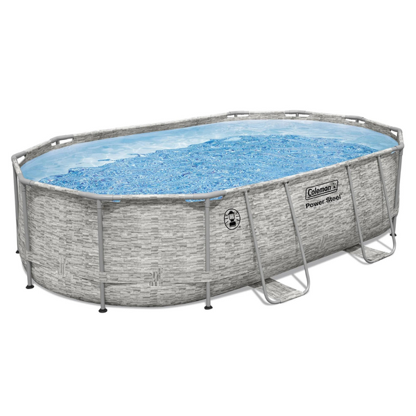 Coleman Power Steel Oval Metal Frame Above Ground Pool Set