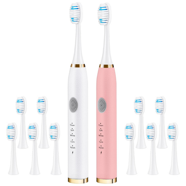 2-Pack Rechargeable Sonic Toothbrush Bundle