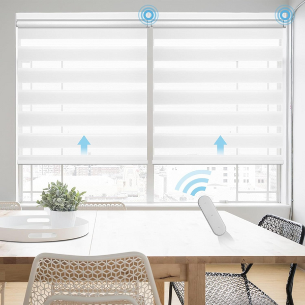 Smart Motorized Zebra Blackout Blinds w/Alexa