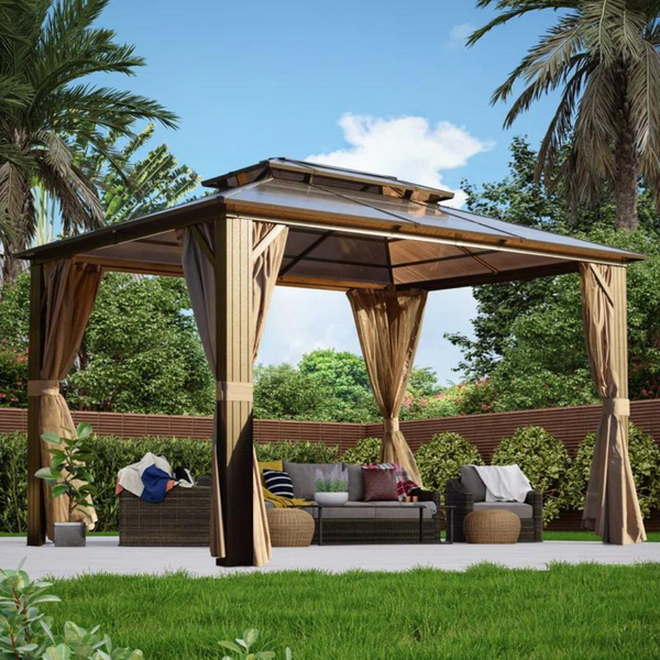 Erommy Double Roof Aluminum Patio Gazebo