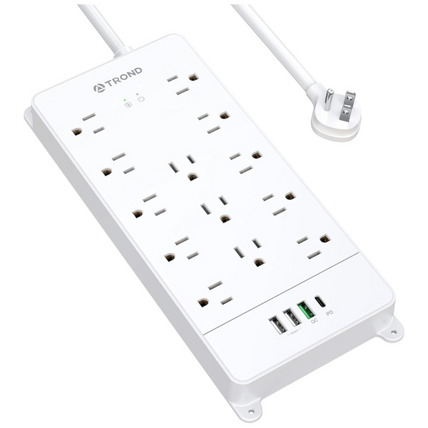 Trond Surge Protector Power Strip with 5 Ft USB Cord